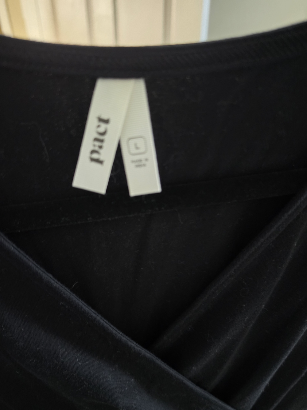 Pact Black V‑Neck Short Sleeve Fit‑and‑Flare Dress - Picture 4 of 6